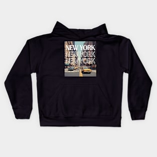 new york retro car street nyc Kids Hoodie